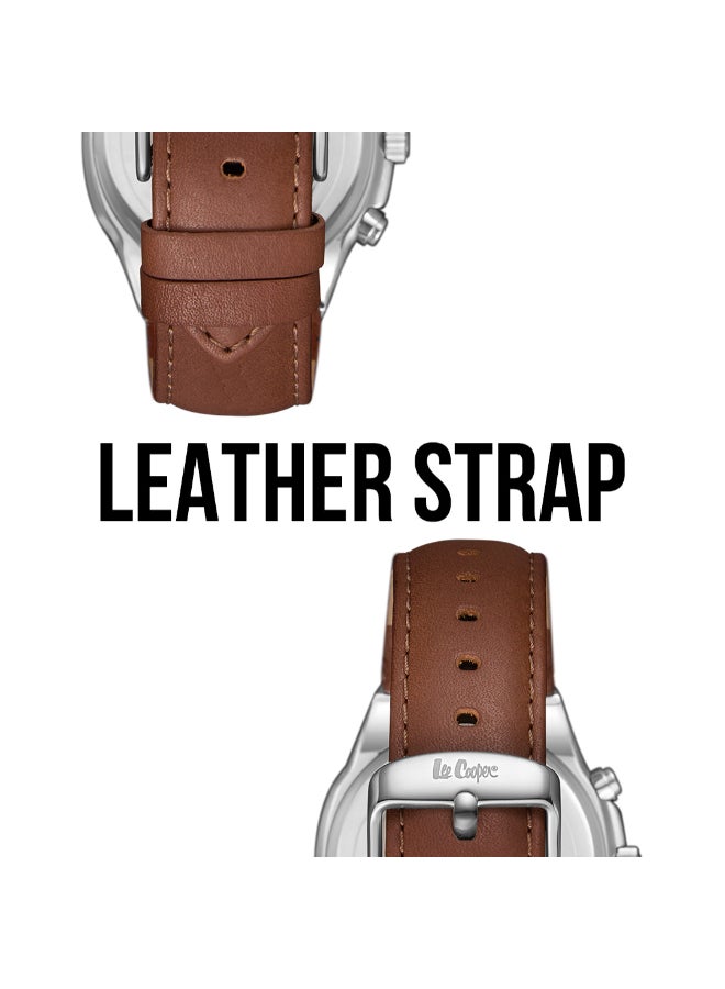 Lee Cooper Men's Leather Multi Function Watch LC07992.594 - 43 mm - Image 5