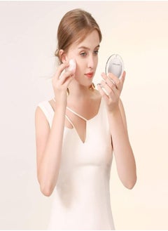 SNOWFLAKES SNOWFLAKES Magnifying Compact Mirror - Snowflakes Pocket Small Travel Hand Mirror, Double Sided 1x/10x Magnification Handheld Portable Mirror for Purses (Silver)  - Image 2