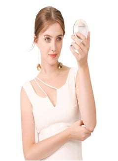 SNOWFLAKES SNOWFLAKES Magnifying Compact Mirror - Snowflakes Pocket Small Travel Hand Mirror, Double Sided 1x/10x Magnification Handheld Portable Mirror for Purses (Silver)  - Image 4