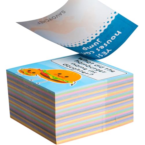 Savoychef 500 Joke Notes for Kids - Lunch Box Notes for Kids - Inspirational Motivational Notes for Children - Jokes and Puns for Boys and Girls - Great for Parties, Schools, Bake Sales, Picnics - Image 1