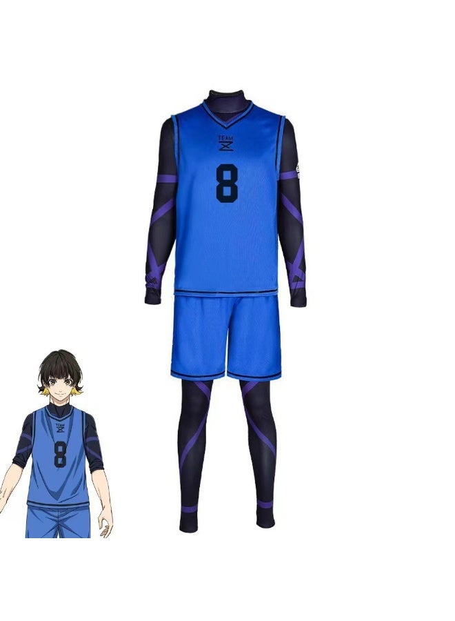 NIBEMINENT Anime Cosplay costume sets, sportswear, blue lock sportswear, school Halloween costumes - Image 1