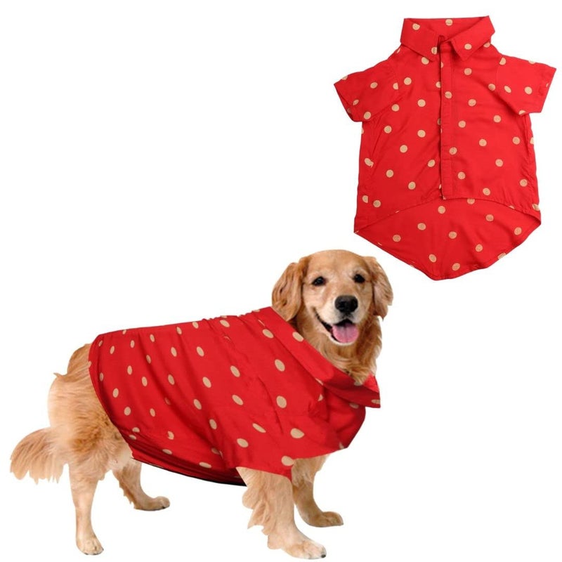 Sage Square Crazy Printed Dog Shirt, Trending Dog Shirt Ultra Soft & Light Weight, Comfortable & Breathable Dog Apparel, Trendy Outfit (Polka Red) (Small - 14inch) - Image 1