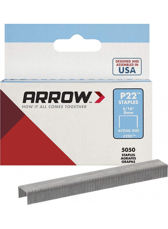Arrow Fastener دبابيس أرو 225 الثقيلة P22 للاستخدام مع دبابيس الورق وأكياس الدبابيس من نوع الزر في المطاعم والمكاتب والفصول الدراسية، عبوة 5050، طول الساق 5/16 بوصة، عرض التاج 7/16 بوصة - Image 1