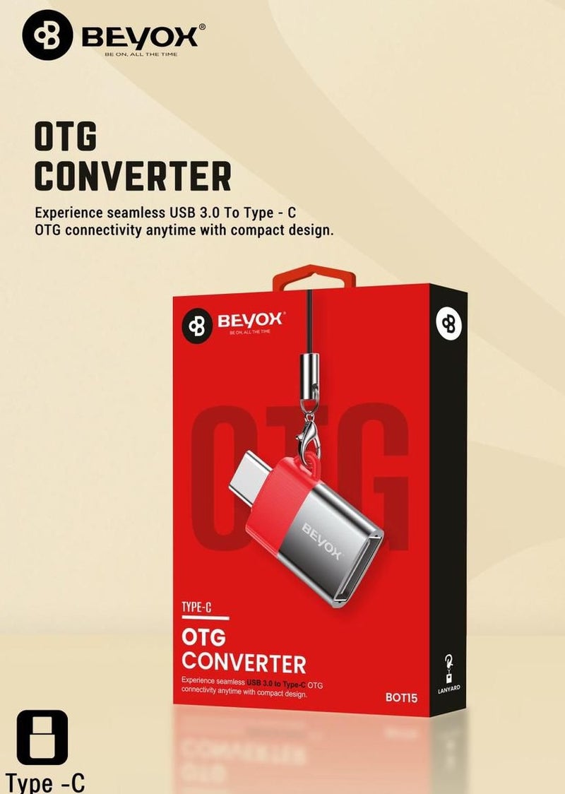 محول BEYOX USB Type-C OTG، محول USB 3.0 إلى Type-C مع سلسلة مفاتيح، نقل بيانات عالي السرعة للهواتف الذكية والأجهزة اللوحية وأجهزة الكمبيوتر المحمولة التي تعمل بنظام Android وأجهزة OTG