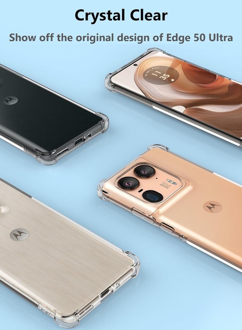 general Case Compatible with Motorola Edge 50 Ultra 5G, Clear Transparent Case with Reinforced Corners Protection Bumper Slim Fit Shockproof Flexible TPU Case for Moto Edge 50 Ultra - Image 3