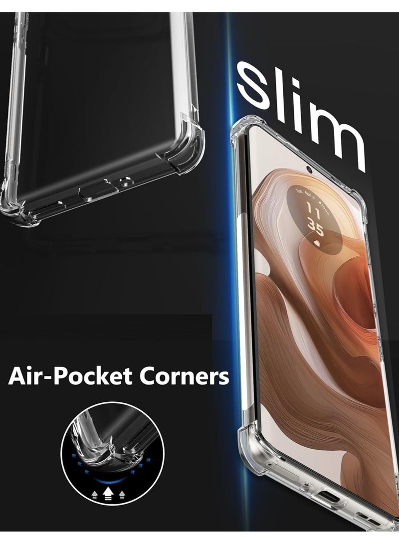 general Case Compatible with Motorola Edge 50 Ultra 5G, Clear Transparent Case with Reinforced Corners Protection Bumper Slim Fit Shockproof Flexible TPU Case for Moto Edge 50 Ultra - Image 4