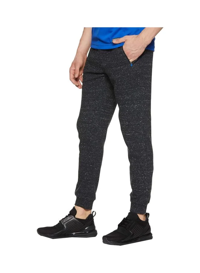 Jockey Black Snow Melange AM02 Men Super Combed Cotton Rich Slim Fit Joggers with Zipper Pockets for Men | Best Price UAE