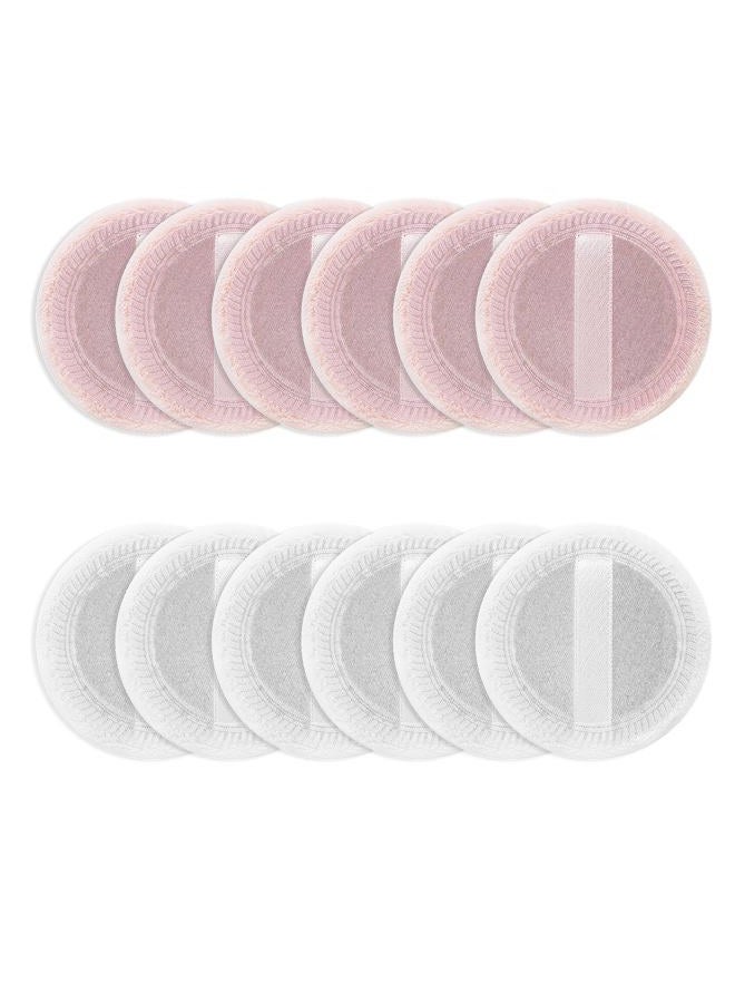 Sibba 12 PCS Blush Loose Powder Puff Face Setting Body Makeup Soft Velour Sponge Beauty Blender Make Up Mini Portable Finger Applicator Holder Small Fluffy Highlighter Facial Cosmetic Cushion Women - Image 2