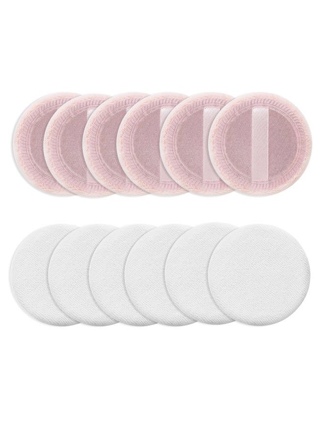 Sibba 12 PCS Blush Loose Powder Puff Face Setting Body Makeup Soft Velour Sponge Beauty Blender Make Up Mini Portable Finger Applicator Holder Small Fluffy Highlighter Facial Cosmetic Cushion Women - Image 3