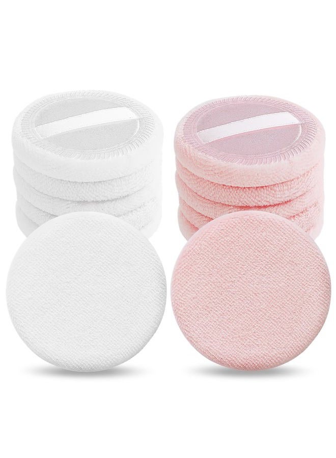 Sibba 12 PCS Blush Loose Powder Puff Face Setting Body Makeup Soft Velour Sponge Beauty Blender Make Up Mini Portable Finger Applicator Holder Small Fluffy Highlighter Facial Cosmetic Cushion Women - Image 1