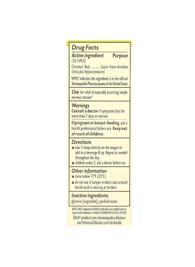 Bach Bach, Original Flower Remedies, Chestnut Bud, 0.35 fl oz (10 ml)  - Image 2