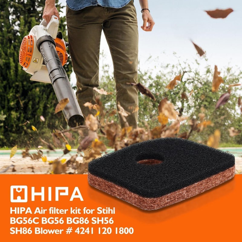 Hipa BG56C Air Filter Tune Up Kit for STHIL BG56 BG66 BG86 BG86CE BG86Z BG86CEZ SH56 SH56C SH86 SH86C BR200 Leaf Blower Parts with Fuel Filter Spark Plug Prime Bulb - Image 2