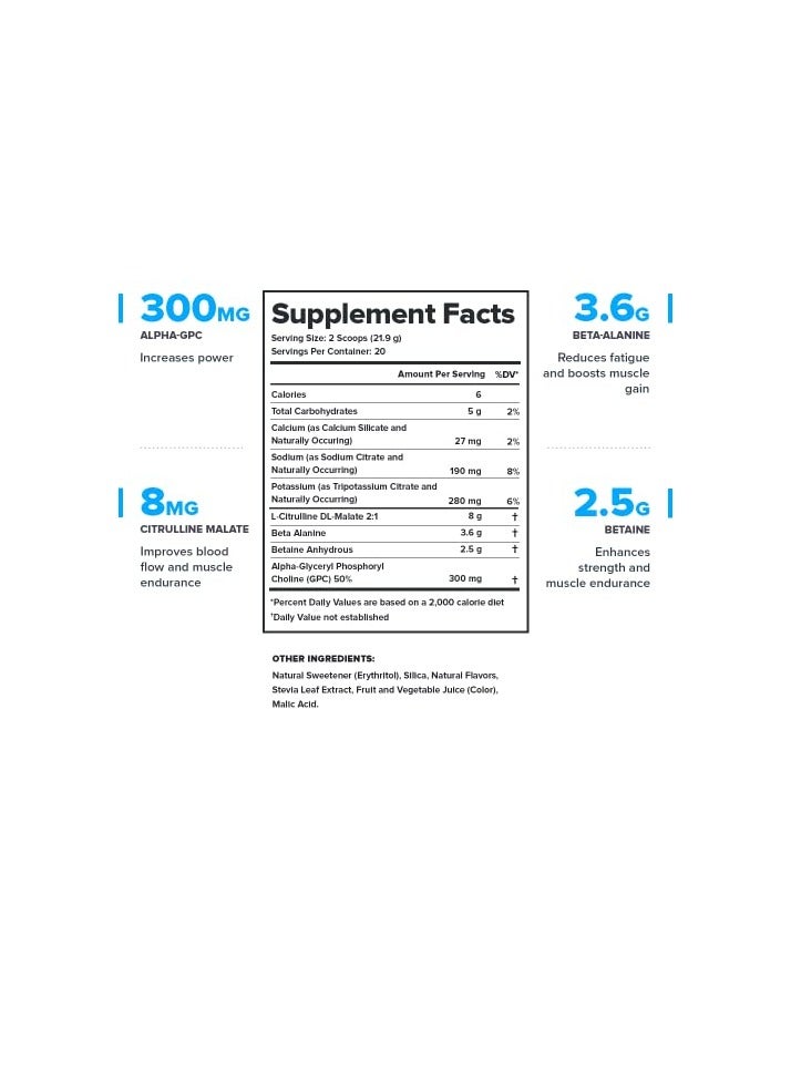 Legion Athletics Pulse  Stim-Free Pre Workout Supplement Fruit Punch Naturally Sweetened & Flavored, Increases energy & focus, Enhances strength & endurance, Reduces fatigue	 20 Servings | Dietary Supplement , NET WT 454G/ 16.0Oz/ 1.00Lbs - Image 2