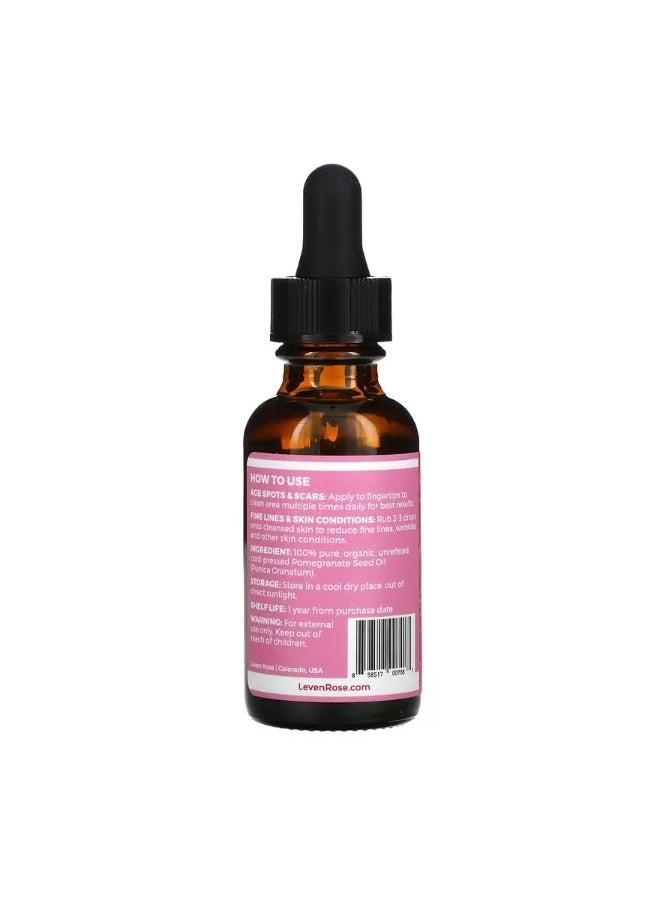Leven Rose - 100 Pure and Organic Pomegranate Seed Oil 1 fl oz 30 ml - Image 1