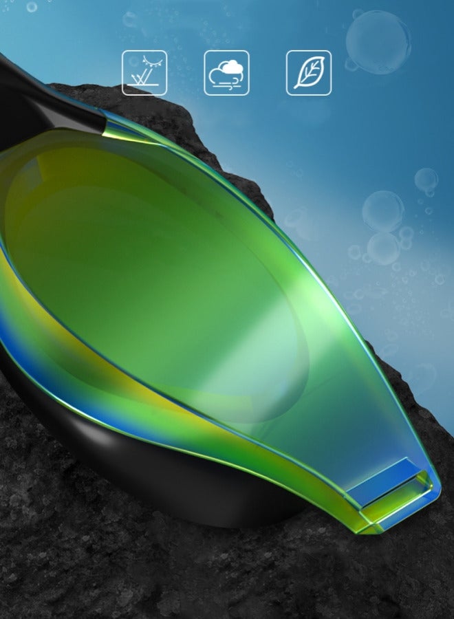 نظارات سباحة شفافة عالية الدقة مطلية بالذهب الأسود مكونة من قطعتين للبالغين، نظارات فعالة مضادة للضباب ومقاومة للتآكل وقابلة للتعديل، نظارات عالية الجودة محكمة الغلق ومقاومة للماء، جسر أنف من السيليكون (نظارات سباحة + قبعة سباحة) - Image 4