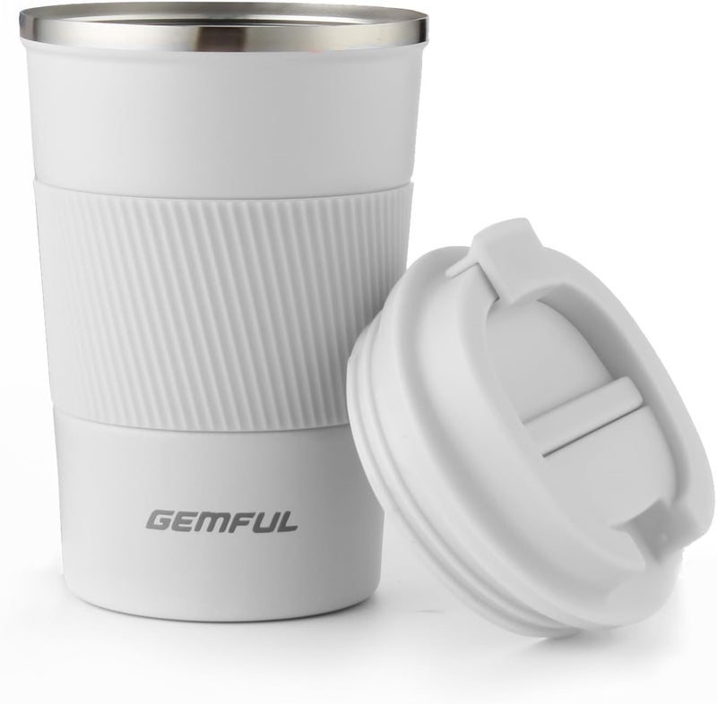 GEMFUL Travel Mug - 12oz Vacuum Thermal Cup - Insulated Stainless Steel Tumbler - Temperature Retention for Extreme Hot & Cold Beverages - Image 1