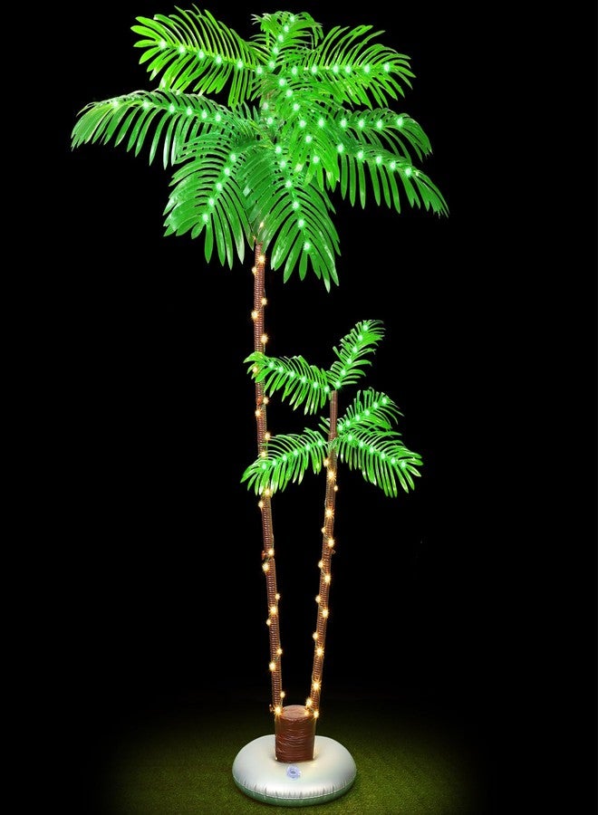 PINPON Lighted Artificial Palm Tree, 6 FT Light Up Christmas Palm Tree Decorations Decor, Fake Trees Lights for Patio Yard Pool Porch Deck Tropical Party Tiki Bar Indoor Outdoor Use - Image 3