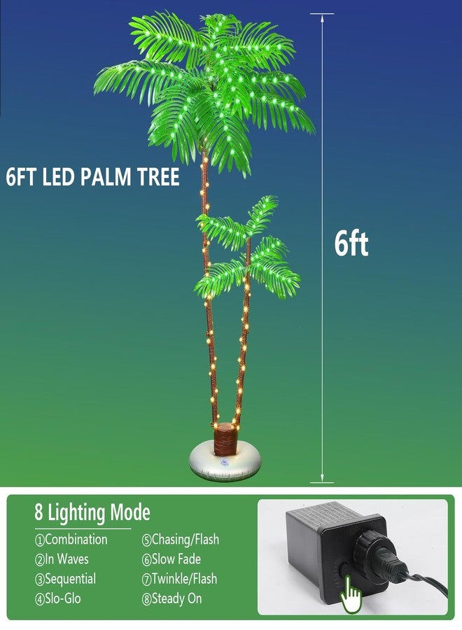 PINPON Lighted Artificial Palm Tree, 6 FT Light Up Christmas Palm Tree Decorations Decor, Fake Trees Lights for Patio Yard Pool Porch Deck Tropical Party Tiki Bar Indoor Outdoor Use - Image 5