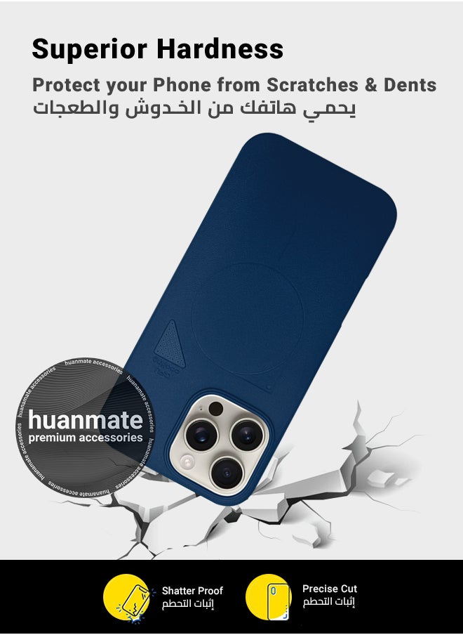 huanmate - Apple iPhone 16 Pro Max MagSafe Case Dark Blue- High Quality Strong Magnet, Wireless Charging Compatible, Shockproof Protection, Ultra Slim Anti-Scratch Magnetic Cover for Apple iPhone 16 Pro Max - Image 1