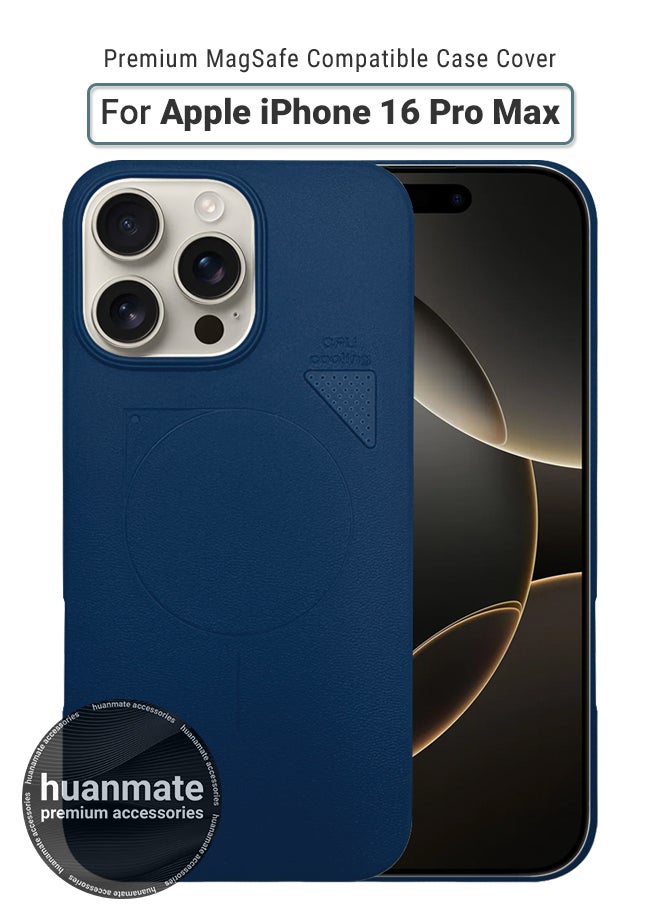 huanmate - Apple iPhone 16 Pro Max MagSafe Case Dark Blue- High Quality Strong Magnet, Wireless Charging Compatible, Shockproof Protection, Ultra Slim Anti-Scratch Magnetic Cover for Apple iPhone 16 Pro Max - Image 1