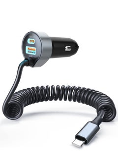 ProOne ProOne 65W Fast Car Charger Fast Charging 3-Port USB Car Power Adapter With 30+35W USB C Cable Car Fast Charger Plug for Samsung S24 Series, Steam Deck, Macbook, Laptops, Tablets, iP, Huawei  - Image 1