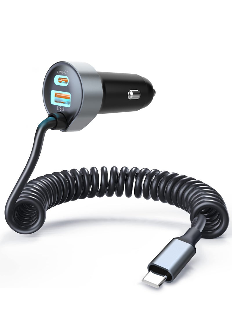 برو واحد ProOne 65W شاحن سيارة سريع شحن سريع 3 منافذ USB محول طاقة السيارة مع 30+35W كابل USB C سيارة شاحن سريع التوصيل لسلسلة Samsung S24، Macbook، أجهزة الكمبيوتر المحمولة، الأجهزة اللوحية، iP، Huawei  - Image 1
