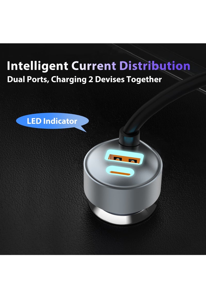 برو واحد ProOne 65W شاحن سيارة سريع شحن سريع 3 منافذ USB محول طاقة السيارة مع 30+35W كابل USB C سيارة شاحن سريع التوصيل لسلسلة Samsung S24، Macbook، أجهزة الكمبيوتر المحمولة، الأجهزة اللوحية، iP، Huawei  - Image 4