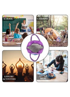 Kuber Industries Kuber Industries Pack of 4 Insulated Kids Lunch Bag with Zip Closure & Handle | Leakproof Lunch Bag for Kids Girls & Boys | Lunchbag for Kids for School & Picnic | YJ-2-PUR | Chick Design - Purple  - Image 4