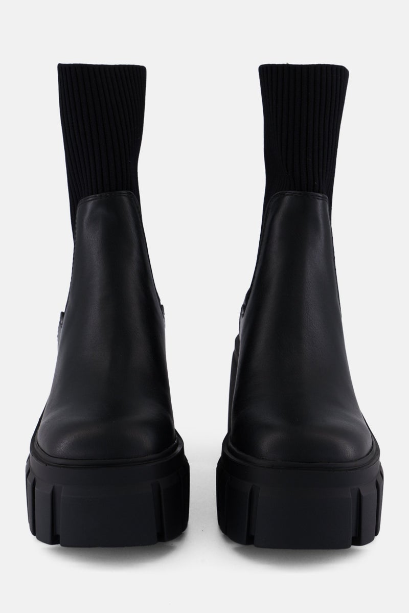 STEVE MADDEN حذاء كاحل نسائي سهل الارتداء، أسود - Image 3