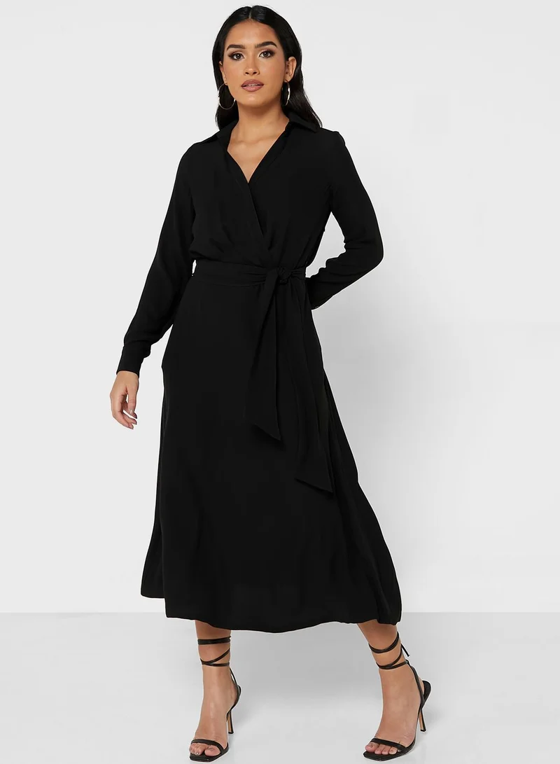 Lauren Ralph Lauren Tiered Tie Detail Dress