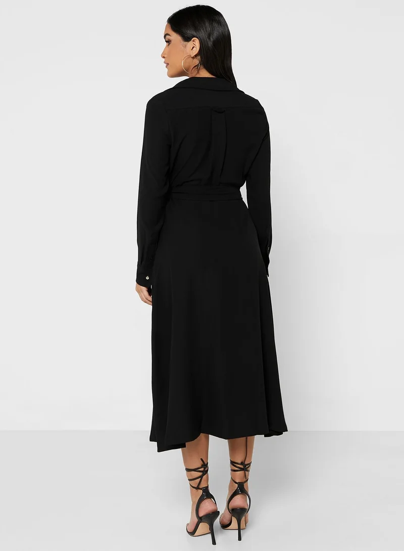 Lauren Ralph Lauren Tiered Tie Detail Dress