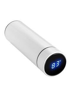 Stainless Steel Temperature Measuring LED Touch Display Flask White 500ml
