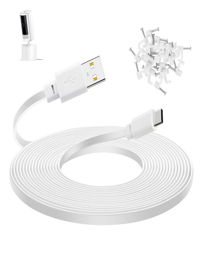 سمايز كابل تمديد Smays بطول 30 قدمًا لكاميرا Ring Pan-Tilt الداخلية (إصدار 2024)، سلك طاقة USB-C مسطح طويل أبيض - Image 1