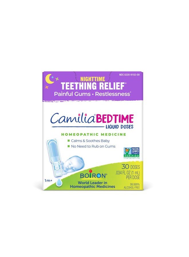 Boiron Camilia Bedtime Liquid Doses for Nighttime Teething Relief, Painful Gums, Restlessness, and Irritability - 30 Count - Image 1