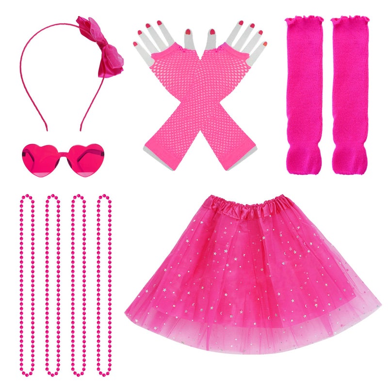 Miayon 80s Costume Accessories 90s Neon Tutu Outfit 80s 90s Theme Neon Party Fancy Cosplay Outfit - Image 1