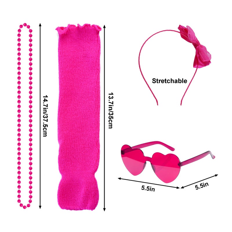 Miayon 80s Costume Accessories 90s Neon Tutu Outfit 80s 90s Theme Neon Party Fancy Cosplay Outfit - Image 3