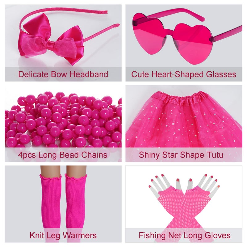 Miayon 80s Costume Accessories 90s Neon Tutu Outfit 80s 90s Theme Neon Party Fancy Cosplay Outfit - Image 4