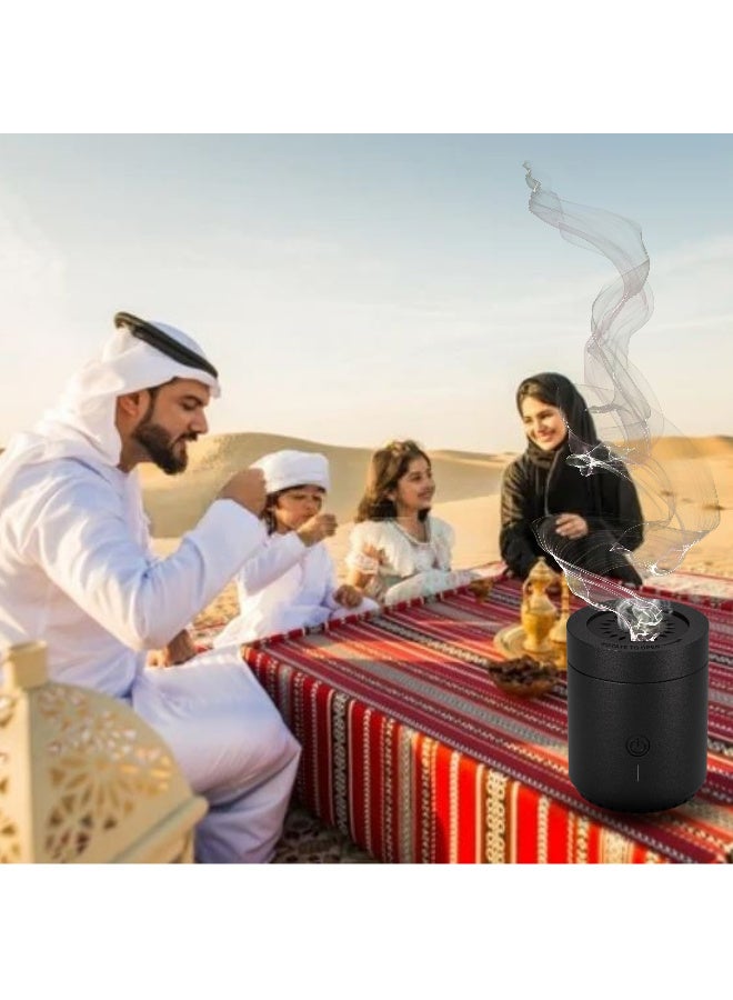 أرابيكو مدخن إلكتروني BK-108، مبخرة كهربائية قابلة لإعادة الشحن مع USB، تصميم أنيق مع عنصر تسخين سريع، عمر بطارية طويل، موزع بخور إسلامي للمنزل والسيارة والمكتب، حامل أنيق للرائحة العربية  - Image 2