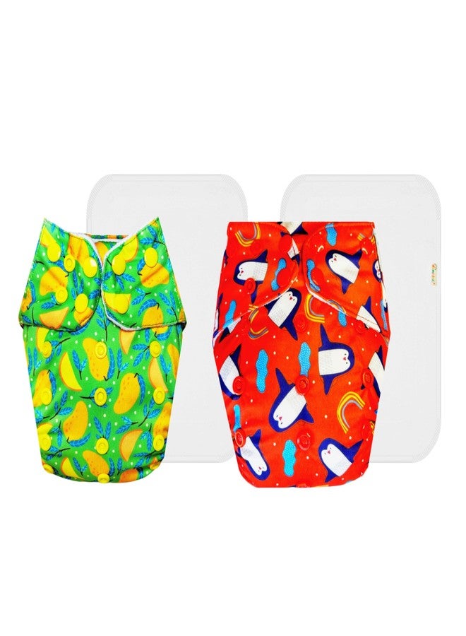Dumbledo Premium Cloth Diaper with Cotton Insert (Pack of 2) | Hypoallergenic | 6-Layer Absorbent Pad | Quick Dry | Everyday Diapering Essential | 3 Months - 3 Years | Unisex Baby - Image 1