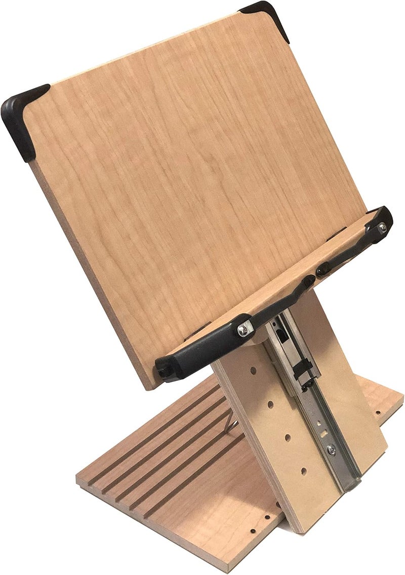 A+ BOOK STAND BS1500PRO Large Portable Height Adjustable Foldable Eye-Level Ergonomic Bookstand Holder for Reading Hands Free Large Thick Heavy College Textbooks Tablets Neck Pain Free - Image 1