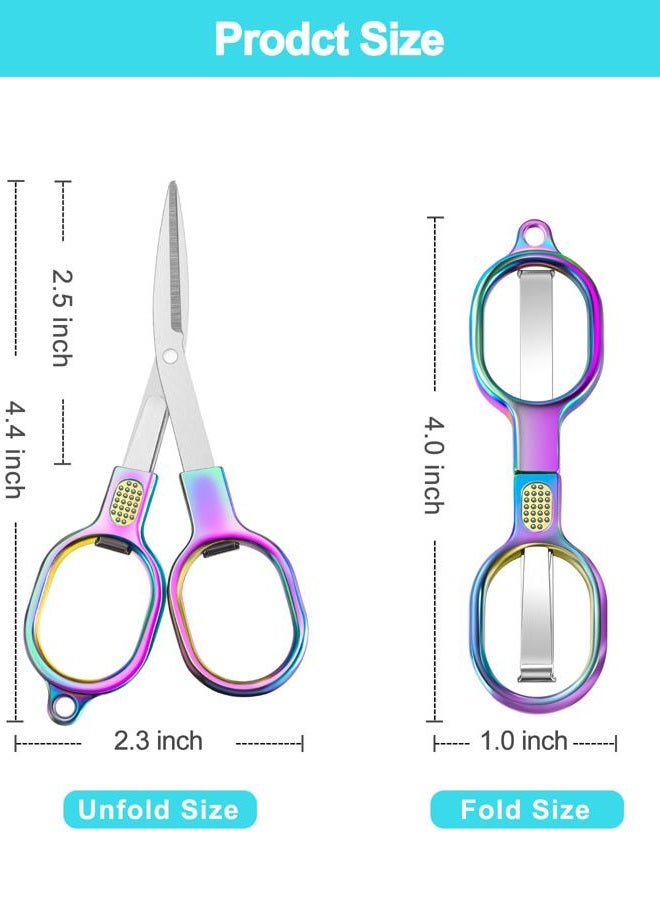 Zicolu Folding Travel Scissors, Safety Small Scissors TSA-Compliant and Portable with Case, Pocket Foldable Stainless Steel Retractable Cutters, Mini Craft Scissors for Home, Outdoor and Office Use - Image 4