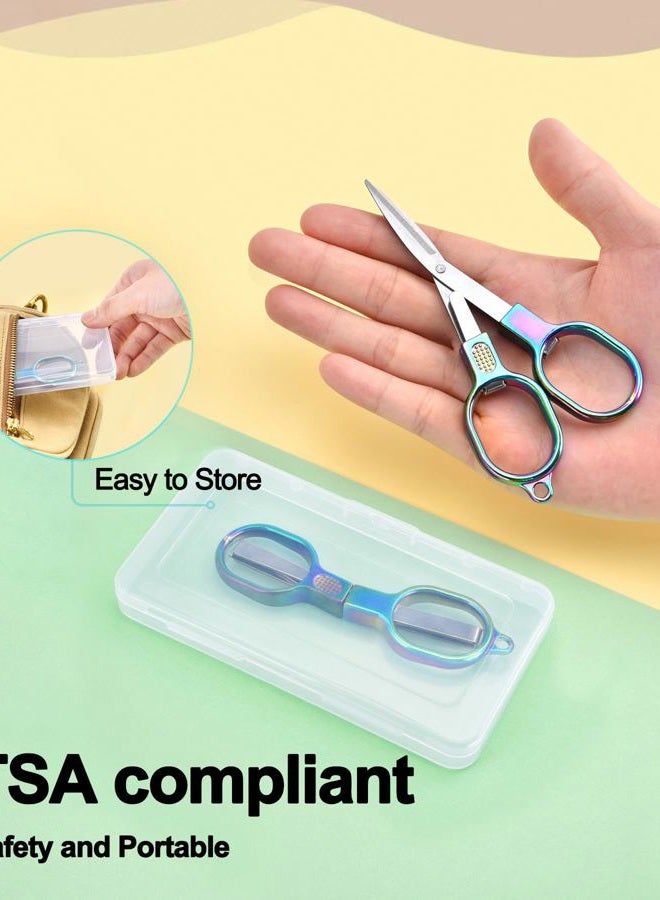 Zicolu Folding Travel Scissors, Safety Small Scissors TSA-Compliant and Portable with Case, Pocket Foldable Stainless Steel Retractable Cutters, Mini Craft Scissors for Home, Outdoor and Office Use - Image 2