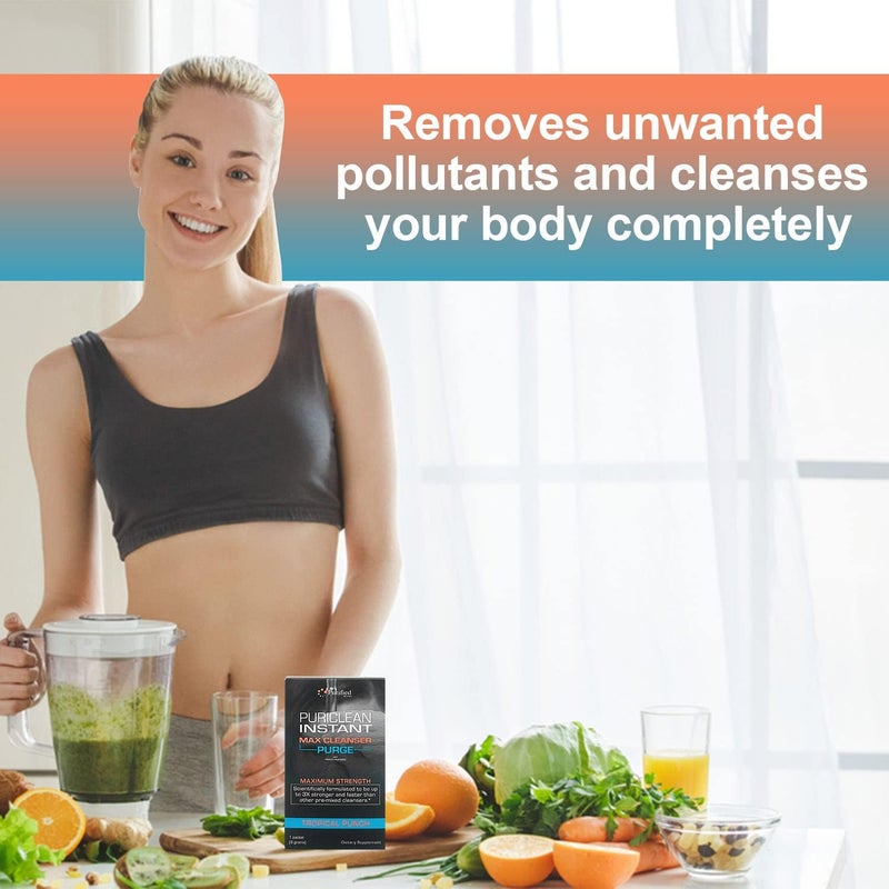 Wellgenix Puriclean Instant Max Cleanser Purge  Detox Cleansing Powder  Fruit Punch  9 Grams of Herbal Cleansing Detox Powder - Image 5