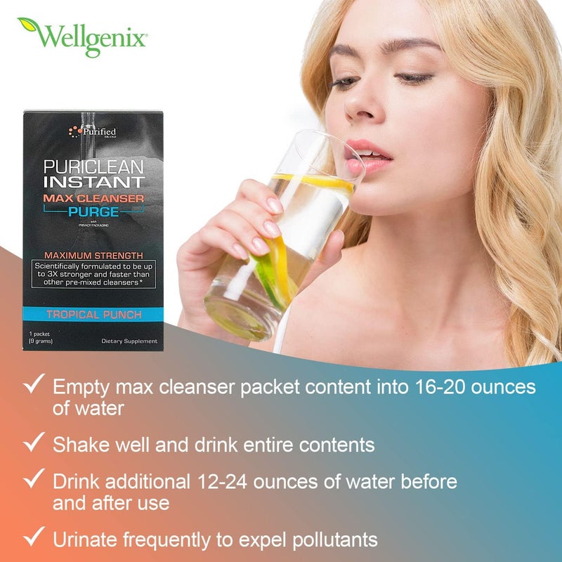 Wellgenix Puriclean Instant Max Cleanser Purge  Detox Cleansing Powder  Fruit Punch  9 Grams of Herbal Cleansing Detox Powder - Image 4
