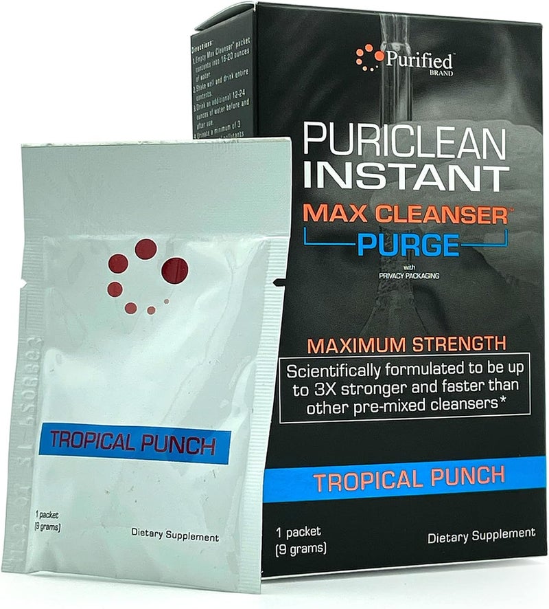 Wellgenix Puriclean Instant Max Cleanser Purge  Detox Cleansing Powder  Fruit Punch  9 Grams of Herbal Cleansing Detox Powder - Image 1