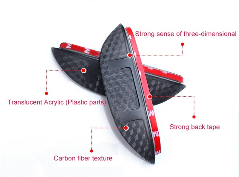 Wivplex Rainproof Side Mirror Eyebrow Shield for Camry 2018 - Image 2