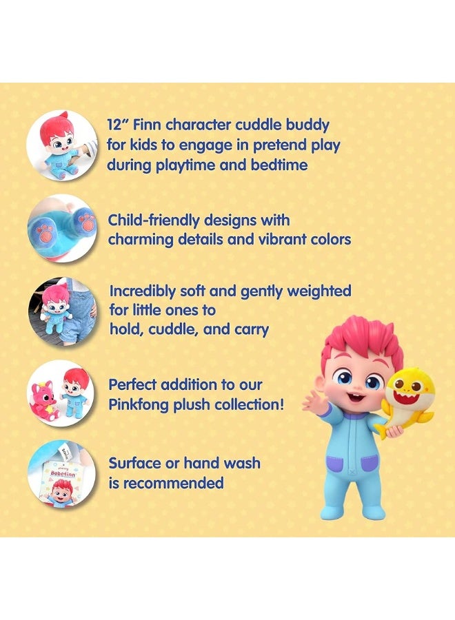 Pinkfong دمية بيبي فين القابلة للنفخ من بينكفونغ: دمية محشوة تفاعلية بطول 12 بوصة - هدية مثالية للأطفال الرضع والأطفال الصغار من 1-3 سنوات | تجربة متعددة الحواس متميزة، تصميم صديق للأطفال، قابلة للغسل في الغسالة - Image 5