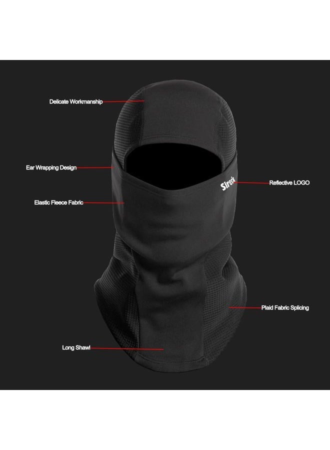 Sireck Ski Mask Balaclava,Fleece Thermal Face Mask Cover, Windproof Warmer Winter Scarf Mask,Men Women Cold Weather Neck Hood Black - Image 3