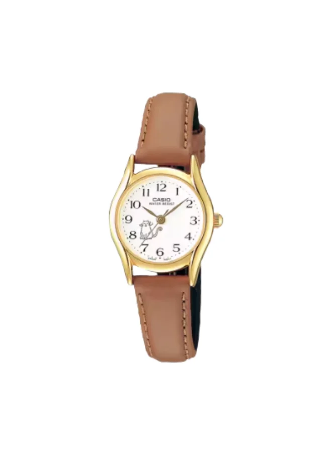 CASIO Women's Analog Display Watch With Brown Leather Strap - LTP-1094Q-7B8RDF