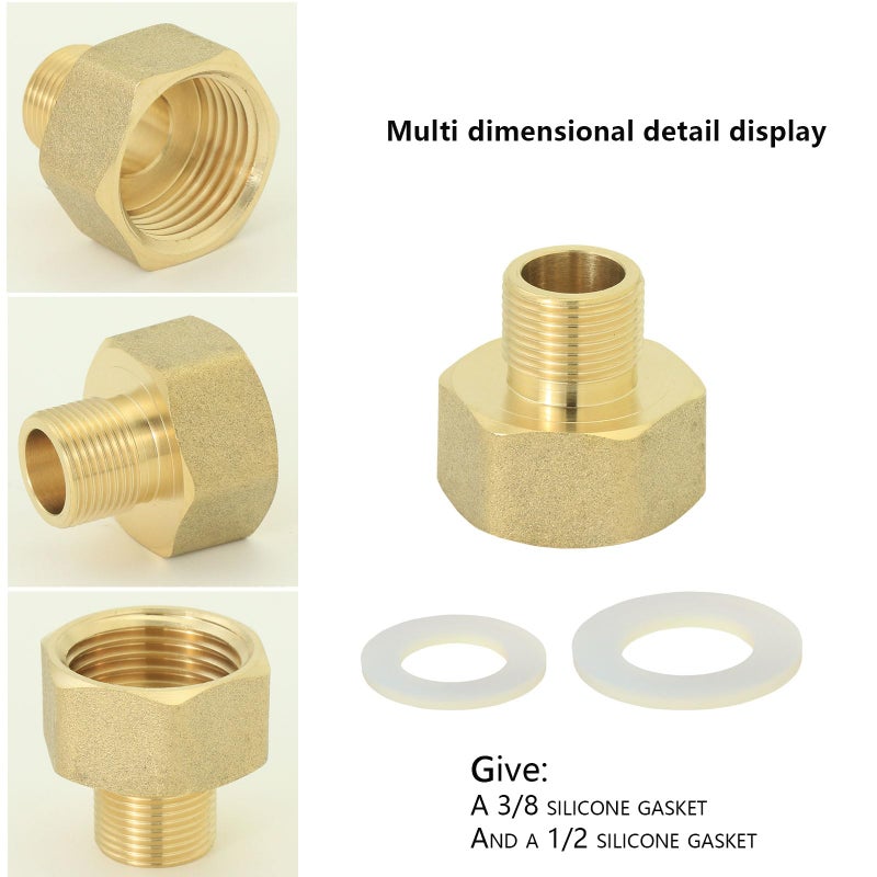 AimatRun Brass 38M to 12F Reducer for RV Kitchen Supply 3 Pcs - Image 4